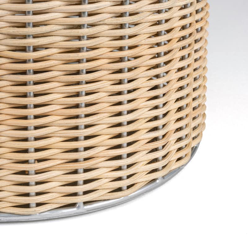 happimess Cecil Modern 4.13-Gallon Faux Wicker Cylinder Waste Basket