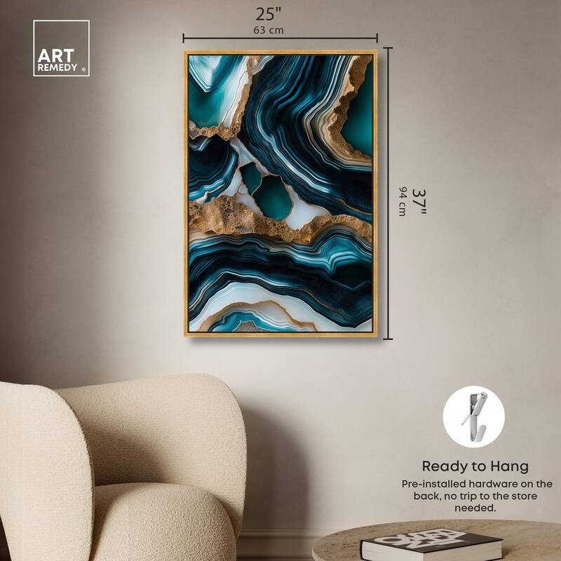 Teal Tectonic II Canvas by Art Remedy
