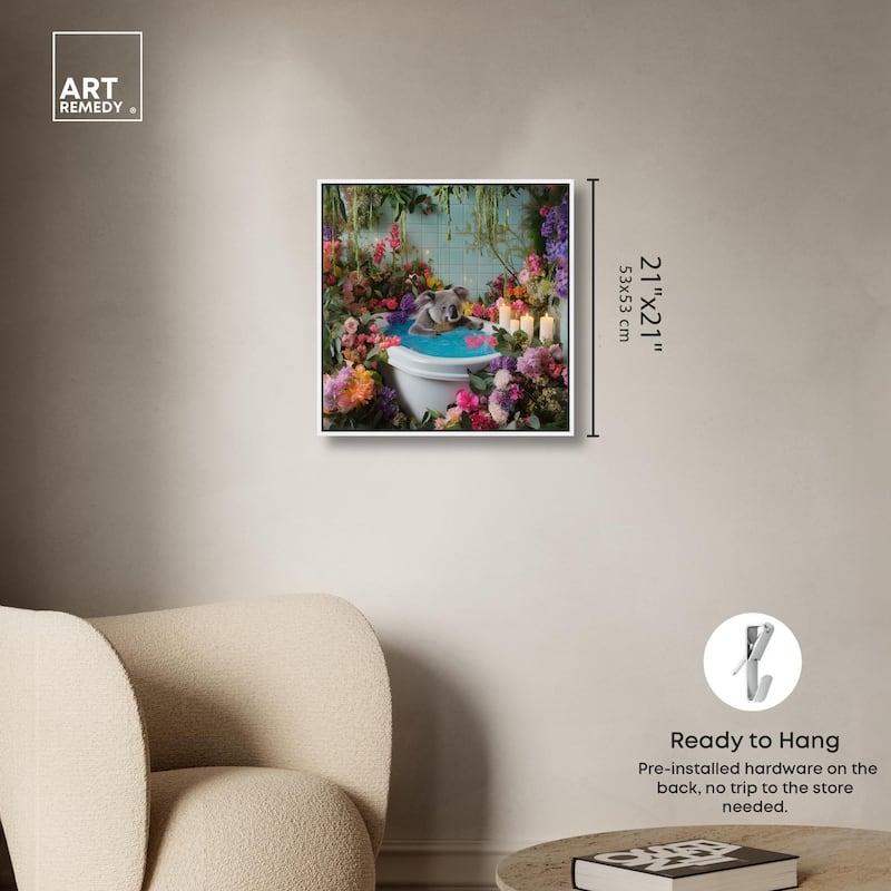 Koala Bath Canvas by Art Remedy