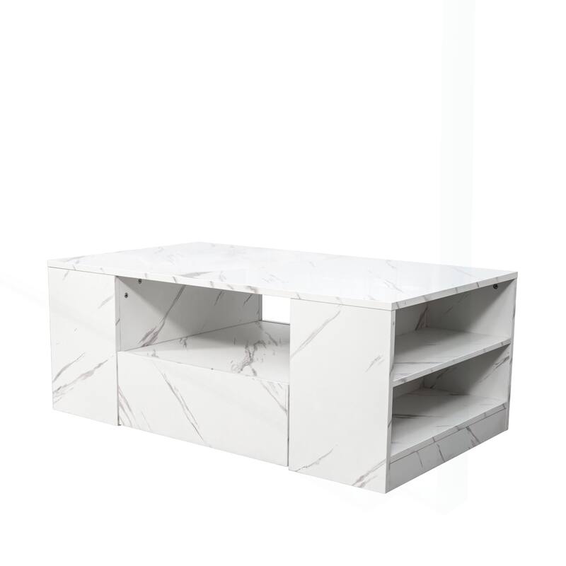 Versatile Modern Coffee Table with LED Lights and Multiple Storage Options