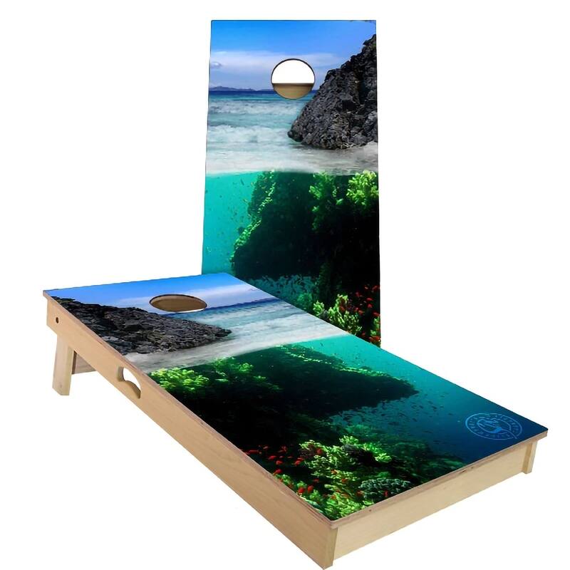 Ocean Reef Outdoor Cornhole Board Set - Backyard 2x4 - Include Carrying Case
