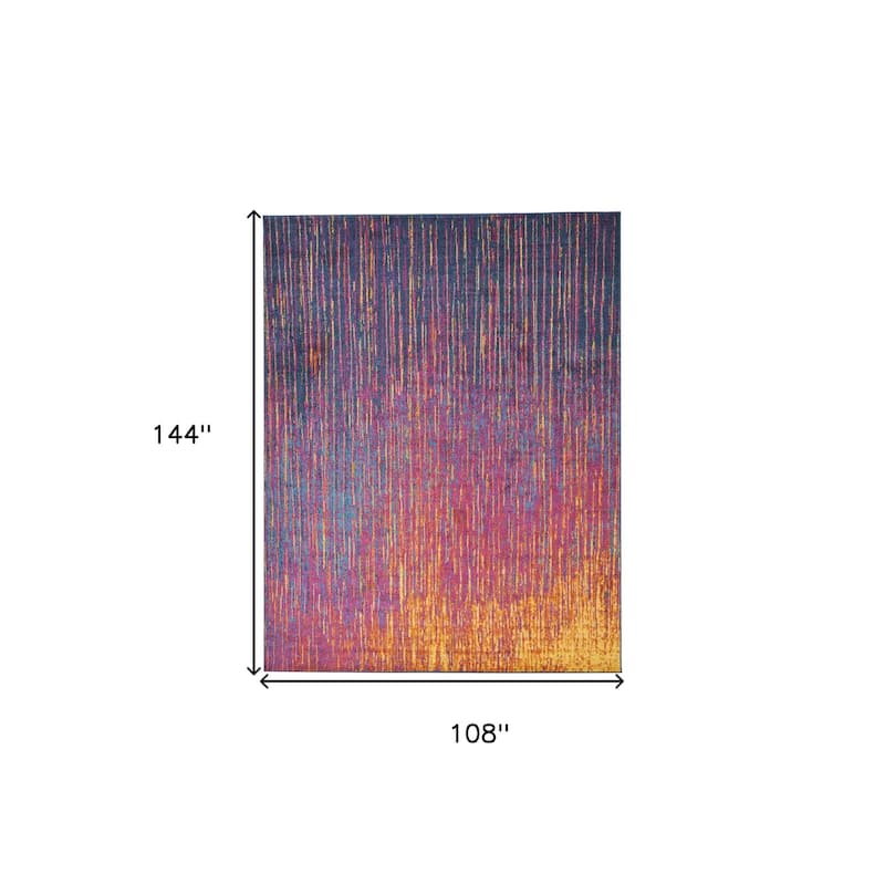 Roze Power Loomed Abstract Area Rug By HomeRoots - 9' x 12'