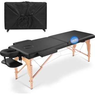 Portable Massage Bed Lash Bed with Carrying Case SPA Table Height Adjustable - 83.9"D x 32.3"W x 33.7"H
