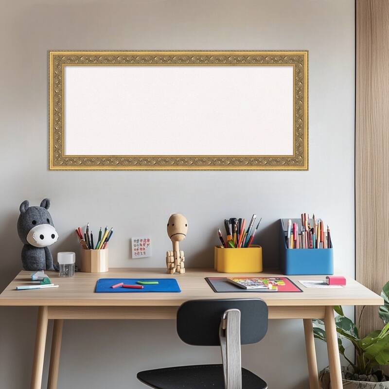 Carter Dark Gold Wood Framed Cork Board - Bulletin Board, Organization Board, Pin Board