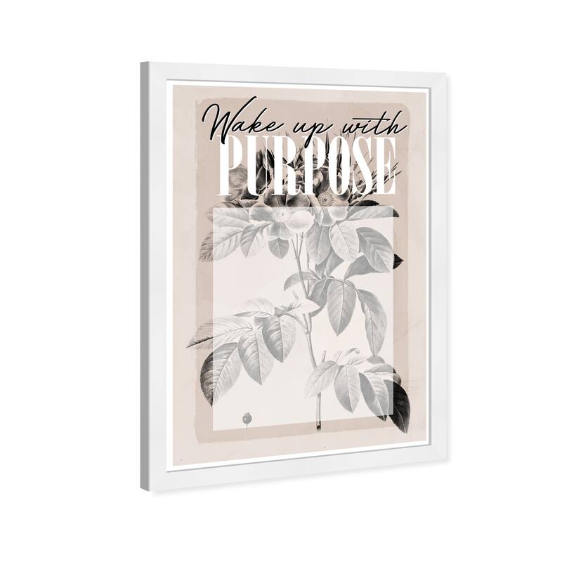 Wynwood Studio Prints Floral and Botanical With Purpose Brown and Tan Farmhouse Wall Art Canvas Print