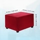 preview thumbnail 46 of 55, Stretch Foot Stool Cover Rectangular Square Foot Stool Slipcover Wine Red - 19.69"-29.92"