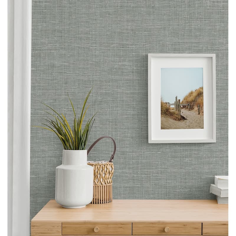 NextWall Silas Faux Linen Peel and Stick Wallpaper