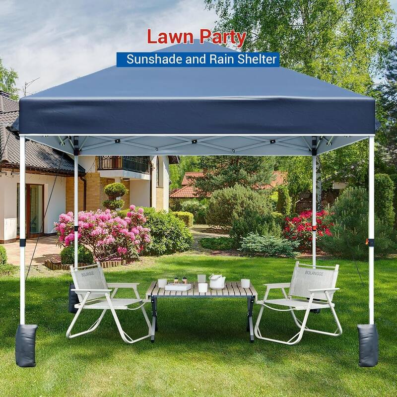 10'X10' Outdoor Folding Portable Patio Shade, Pop Up Canopy Tent with 3 Adjustable Heights