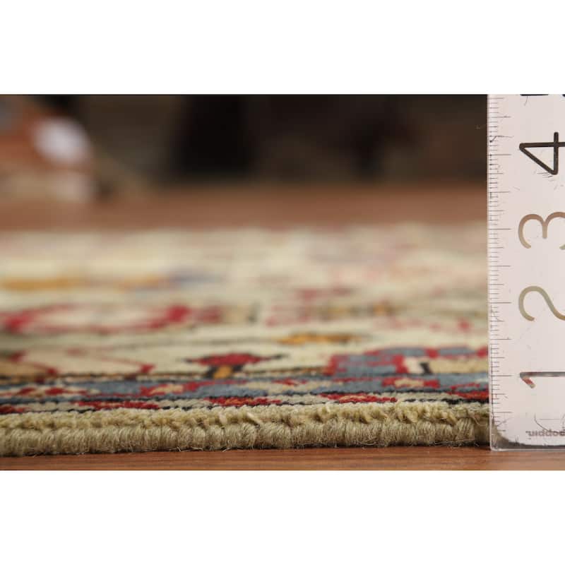 Hand Knotted Oriental 100% Wool Carpet Transitional Geometric Green Oushak Area Rug - 5' 10'' X 3' 11''