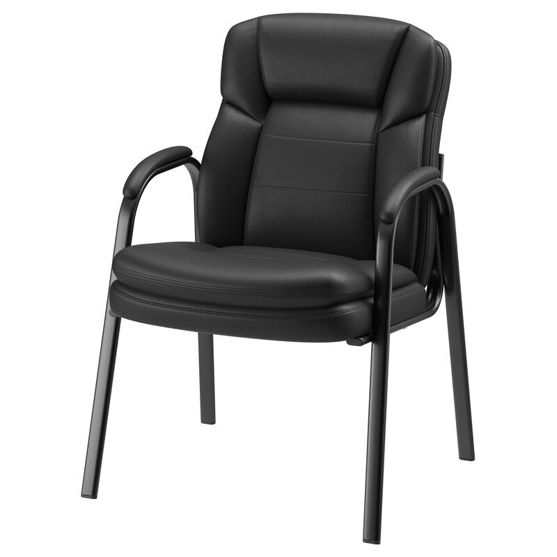 Ergonomic Visitor Chair PU Leather Armrest Steel Frame with Sponge Cushion