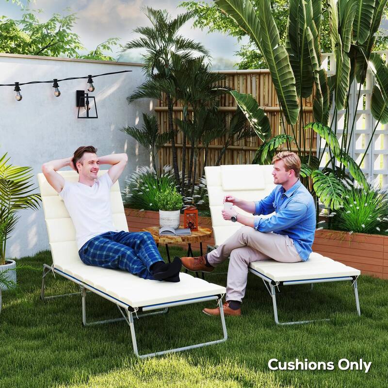 80" x 26" Foldable Lounge Chair Cushions Set of 2, Outdoor UPF50