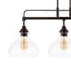 preview thumbnail 8 of 10, Abbott 32.5" 3-Light Farmhouse Industrial Iron/Glass Linear LED Pendant, Oil Rubbed Bronze/Clear by JONATHAN Y