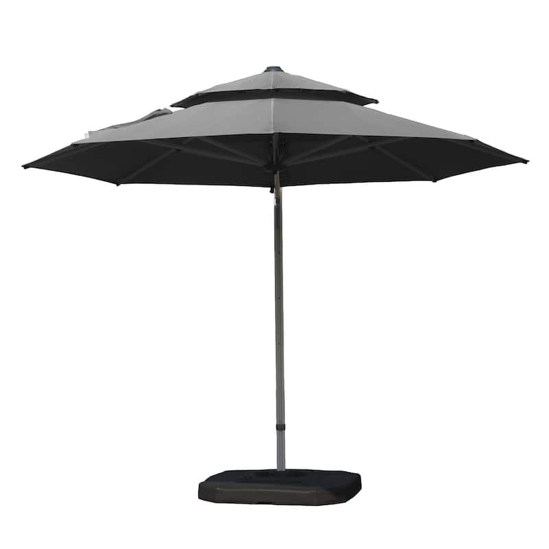 Round Cantilever Umbrella with Center Pole(Base Not Included) - Gray
