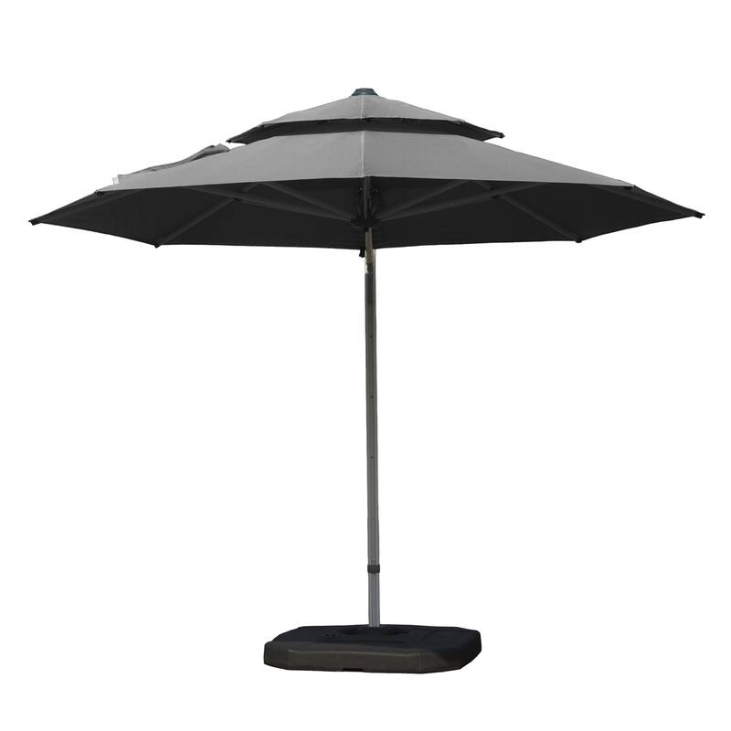 Round Cantilever Umbrella with Center Pole, (Base Not Included) - Grey