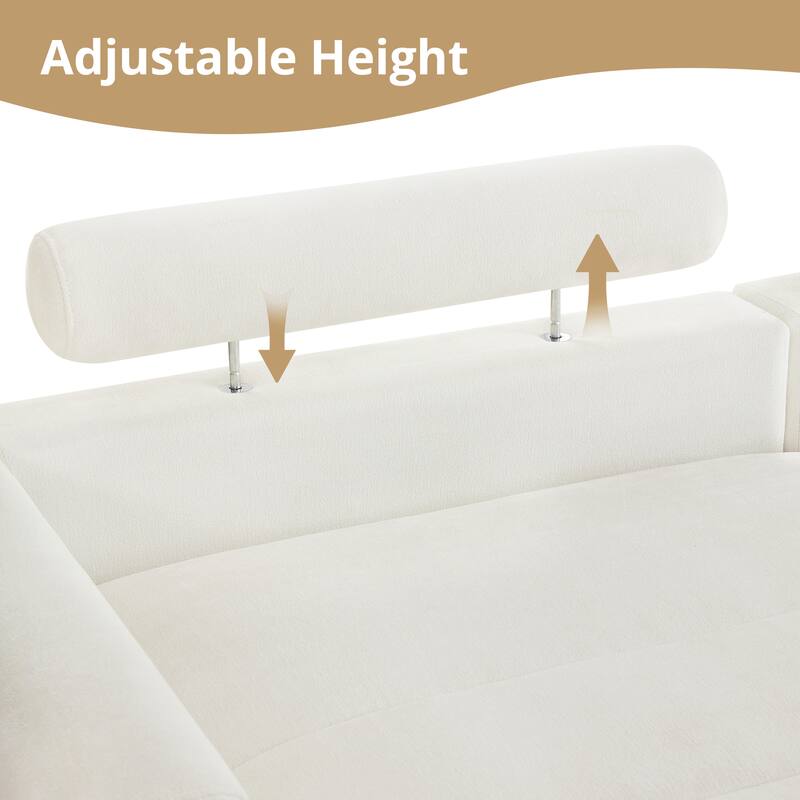 88"W 3-Seater Sofa Chenille Upholstered Couch Modern Loveseat Sofa Wooden Frame Sofa for Living Room