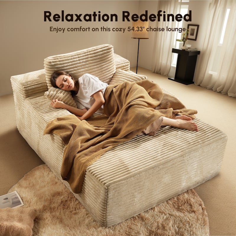 HOOOWOOO Modern Upgraded Fabric Sofa Chaise Lounge