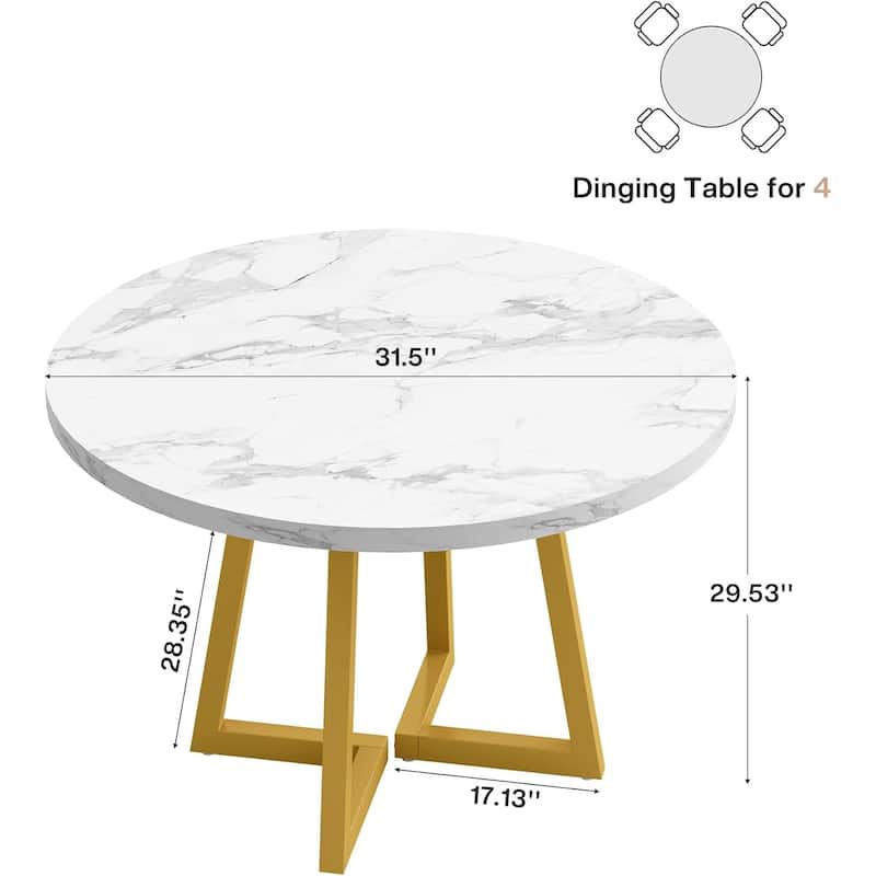 31.5 Inches Industrial Square Dinner Table with Metal Base for Dining Room, Small Space, Apartment