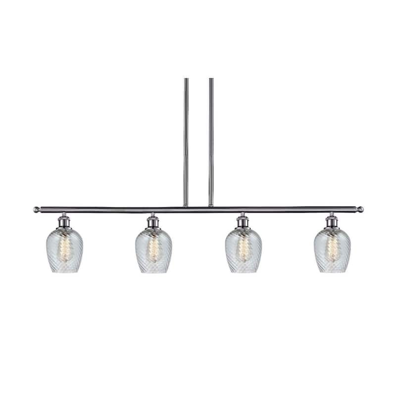 Innovations Lighting Salina 4 Light 48" Wide Linear Chandelier - Brushed Satin Nickel / Clear Spiral Fluted