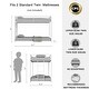 preview thumbnail 2 of 6, Sturdy Twin over Twin Bunk Bed Metal for Kids and Adult,Low Profile