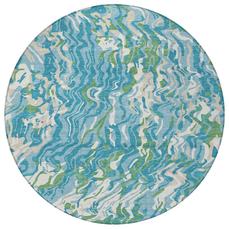 HomeRoots Abstract Transitional Rectangle Outdoor Rug