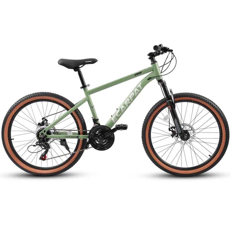 27.5 Inch Mountain Bike for Adults, Durable High Carbon Steel Frame, Disc Brakes, Stylish Brown Edge Tires