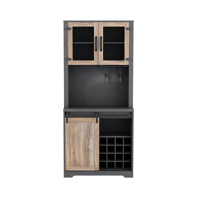 Barn Door Bar Cabinet For Living Room