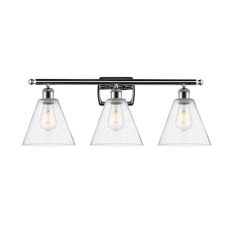 Innovations Lighting 516-3W-11-28 Berkshire Vanity Berkshire 3 Light - Polished Chrome / Seedy