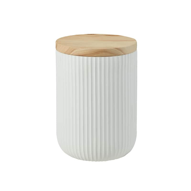 EROMMY Outdoor Side Table with Storage, Round Accent Table for Indoor and Outdoor Use, Rustic Side Table with Storage