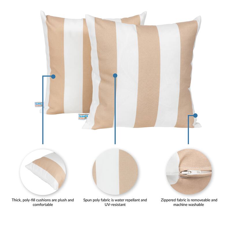 Island Retreat All-Weather Outdoor Throw Pillows (Set of 2)