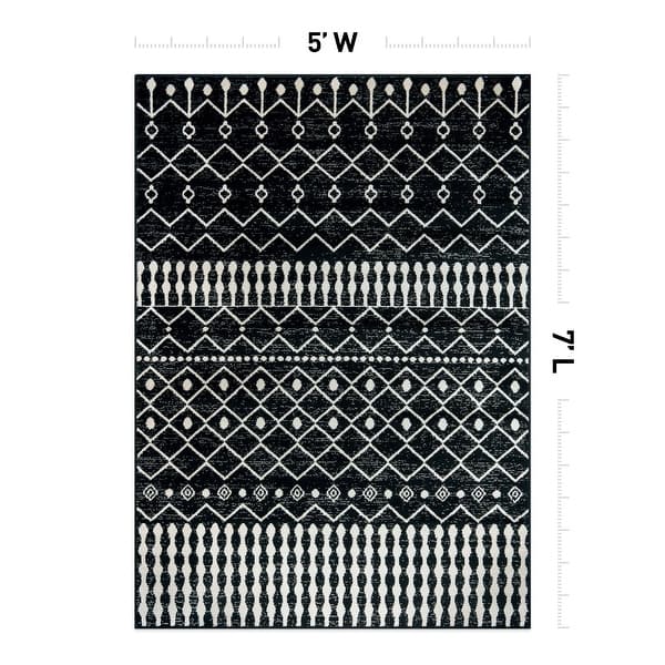 dimension image slide 2 of 7, Bohemian Trellis Area Rug
