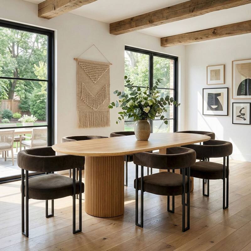 Modern Velvet Upholstered Dining Armchairs with Black Metal Legs (Set of 2/4/6) - Set of 6 - Mink imitate-6-piece