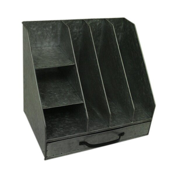 Shop Galvanized Metal Mail Center Table Or Desk Organizer