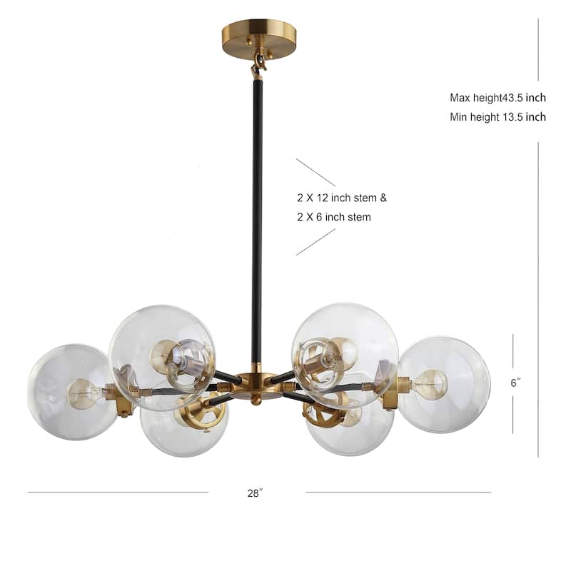 Maura 6-Light 28" Brass Cluster Pendant, by JONATHAN Y