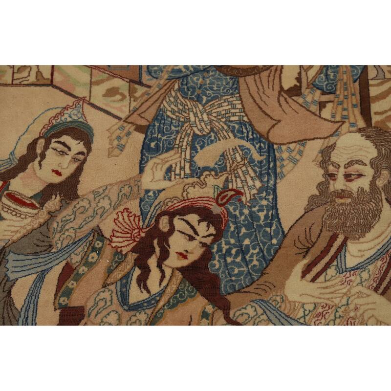 Vegetable Dye Isfahan Persian Vintage Rug Handmade Wool Carpet - 4'11" x 7'8"