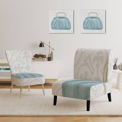 Designart "Glam Cosmetics Blue Bag" Upholstered Glam Accent Chair - Arm Chair