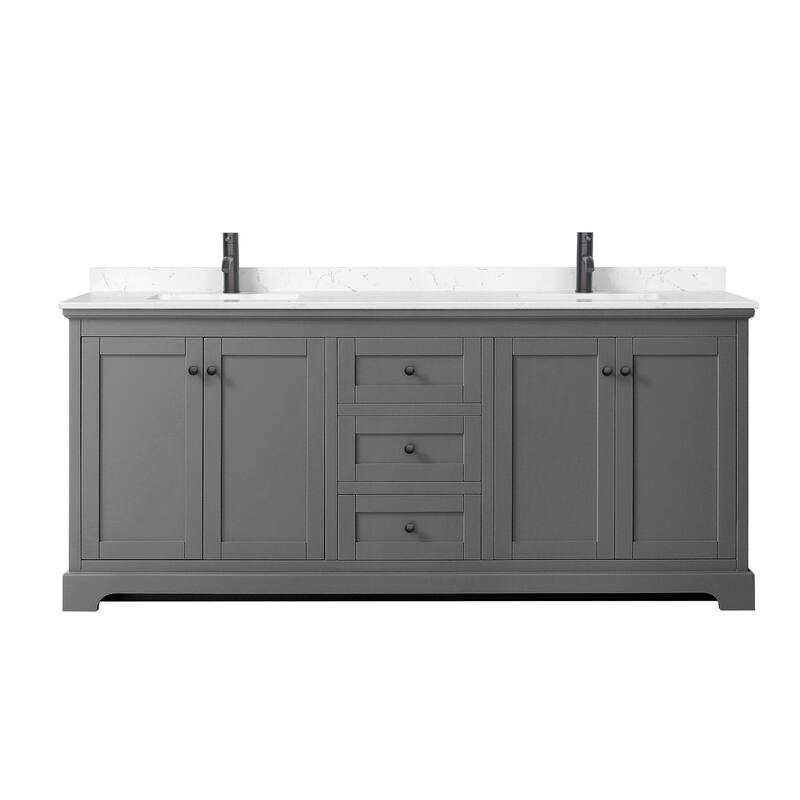 Wyndham Collection Avery 80" Free Standing Double Basin Vanity Set