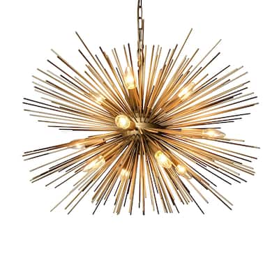 12 Light Chandelier in Gold finish - 21.1 "H x 29.4"W 29.4"D