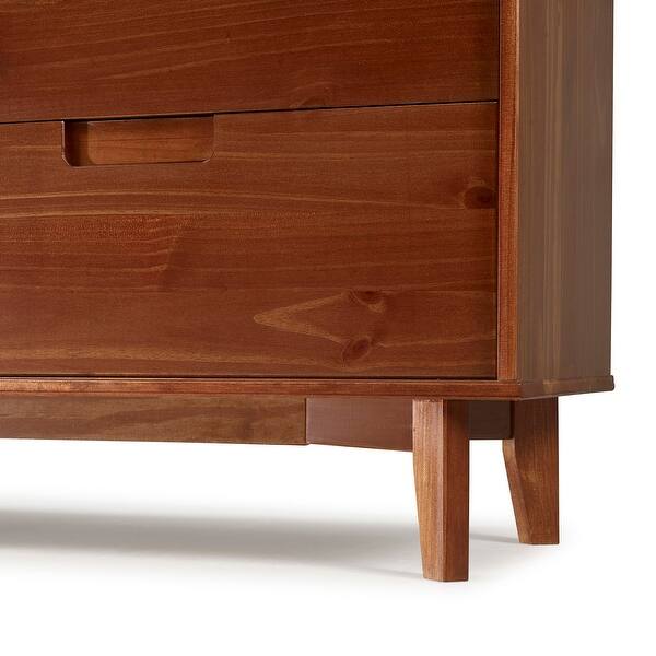 Shop Offex 6 Drawer Mid Century Modern Solid Pine Wood