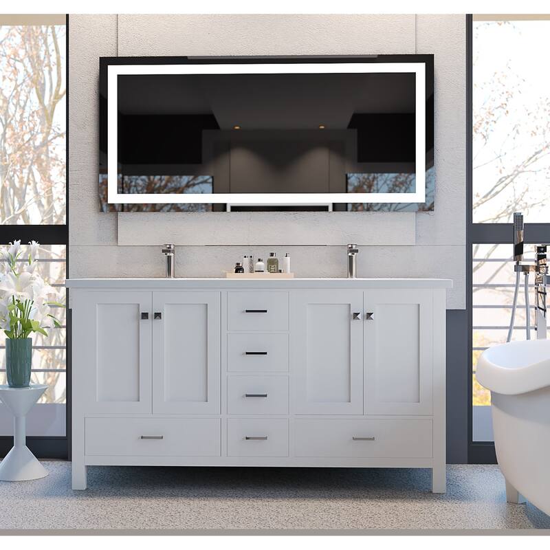 Serenity Solid-Surface Bathroom Vanity Top with Sink