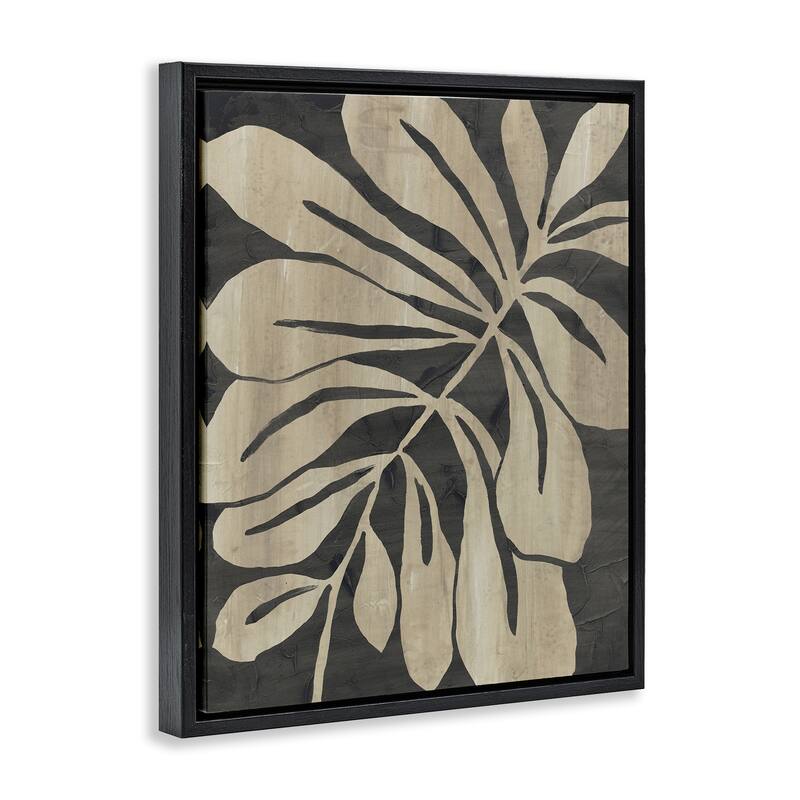 Stupell Natural Leaf Impression Framed Floater Canvas Wall Art Design By June Erica Vess