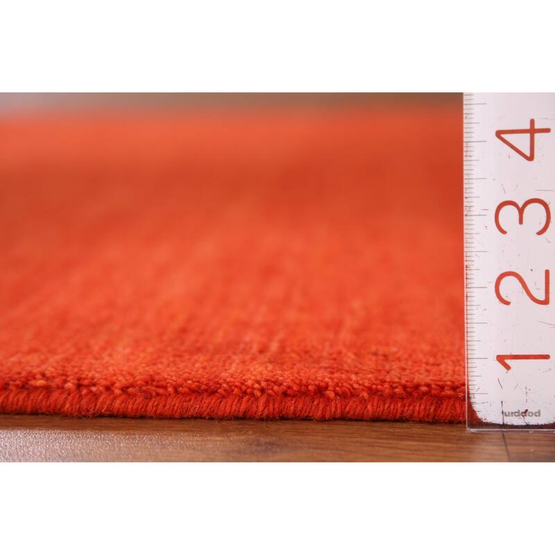 Hand Knotted Oriental 100% Wool Carpet Tribal Animal Pictorial Oranges & Rust Gabbeh Area Rug - 5' 9'' X 3' 11''
