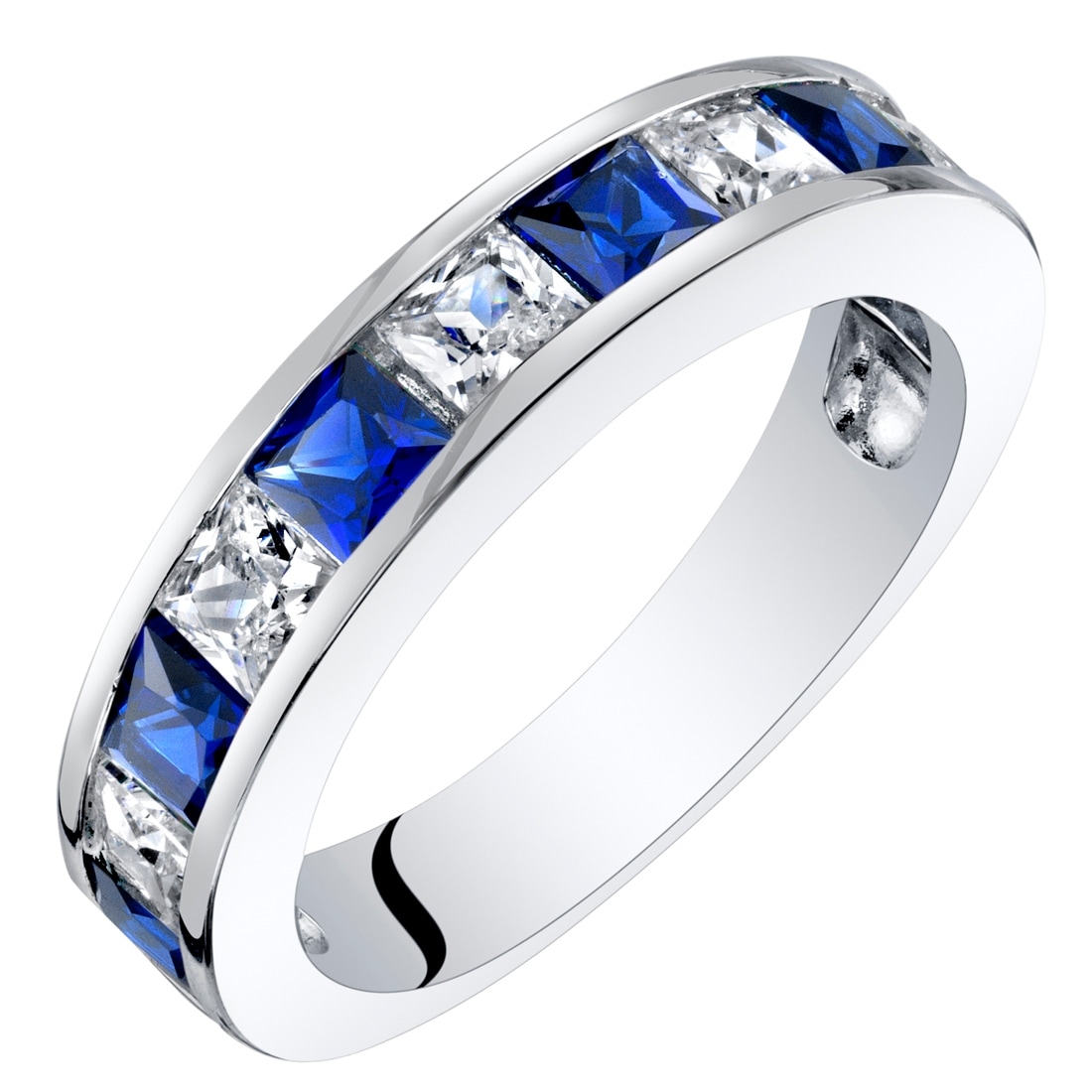 Oravo Sterling Silver 1 ct Created Sapphire Birthstone Ring