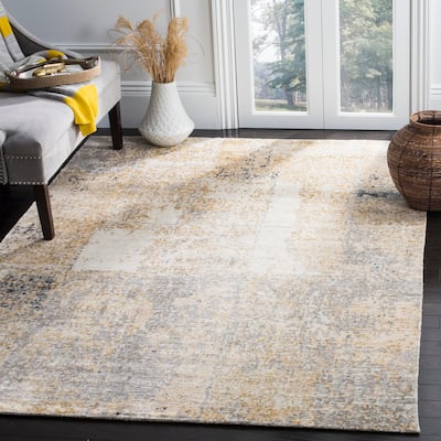 SAFAVIEH Couture Hand-knotted Tiffany Isaura Modern Abstract Viscose Rug