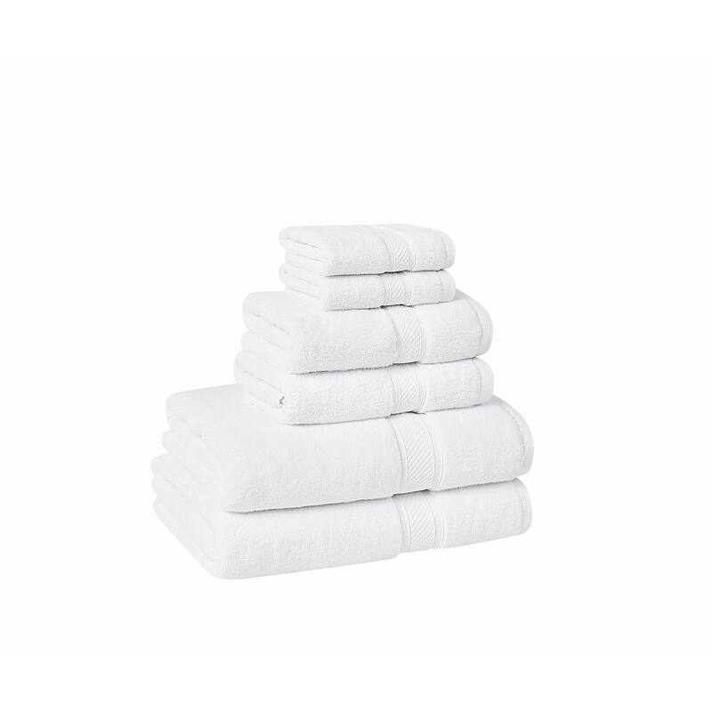 Royal Velvet Regal Plush Towel Collection - 6 Piece Towel Set - White