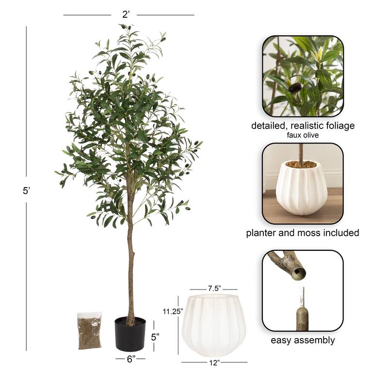 Kate and Laurel Oliveira Faux Olive Tree