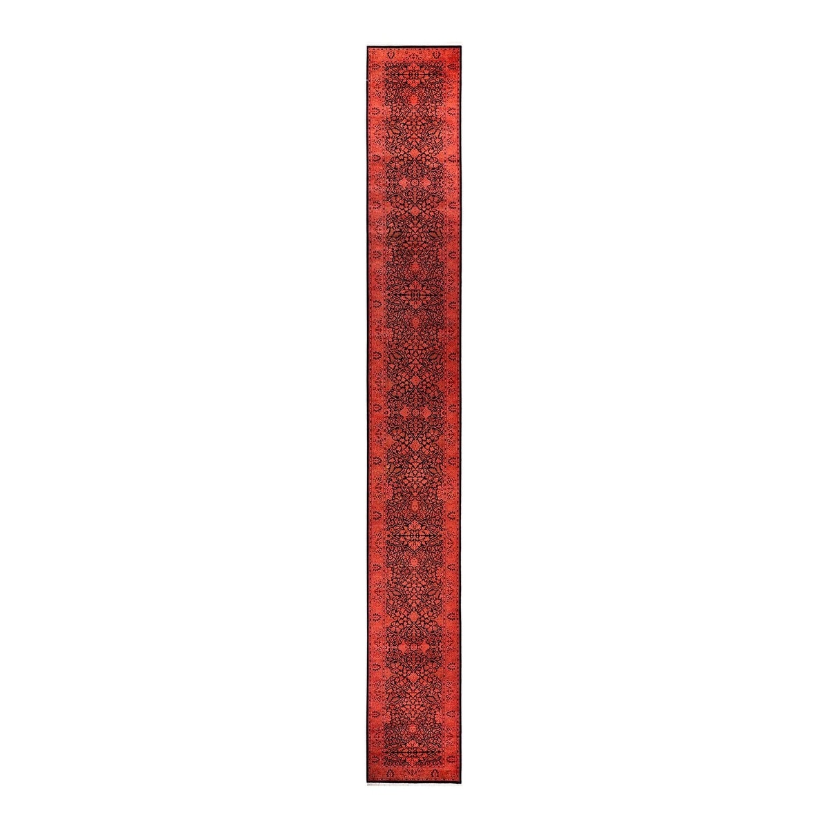 Overton Hand Knotted Wool Vintage Inspired Modern Contemporary Overdyed Pink Runner Rug - 2' 6" x 21' 10"