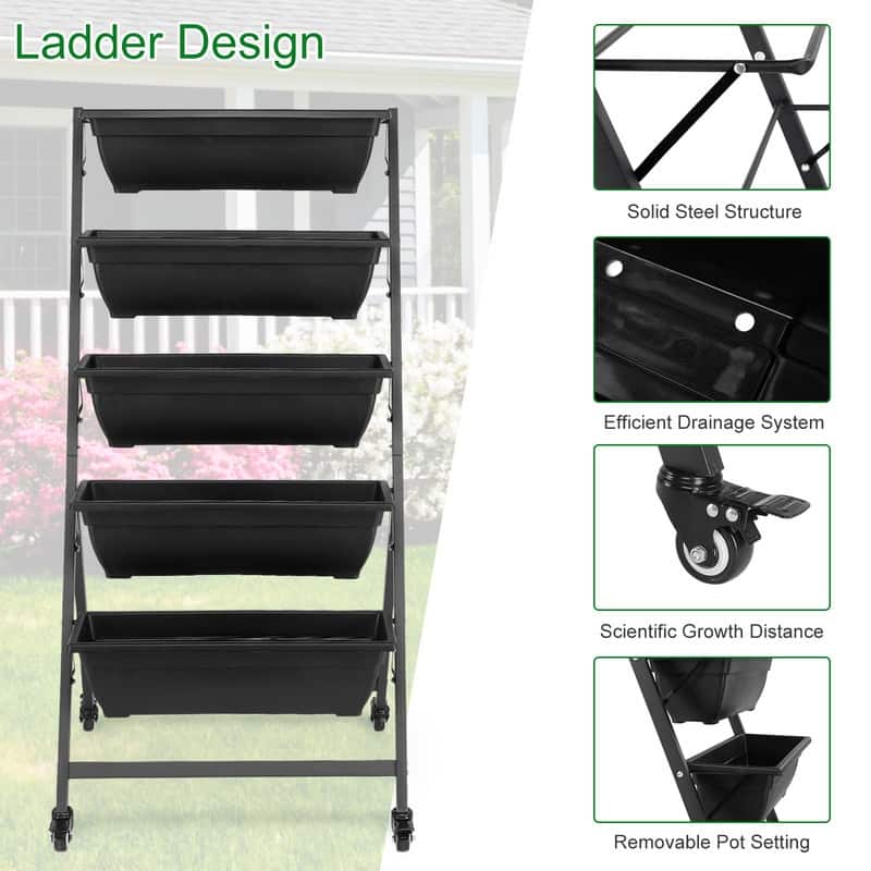5 Tiers Vertical Garden Bed Planter Indoor and Outdoor