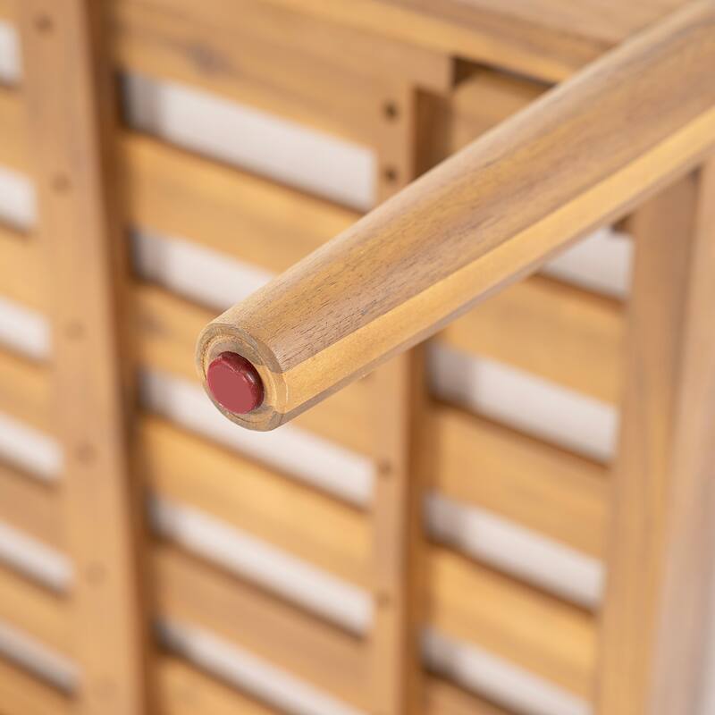 Christopher Knight Home - Terassi Outdoor 27.55" Acacia Wood Ottoman with Wide Padded Cushion for Relaxation