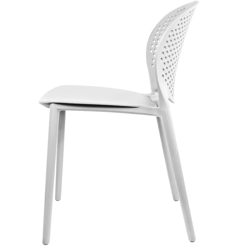 Armless Stacking Molded Matte Dining Side Chairs Patio Indoor Outdoor Kitchen Bedroom Set of 2