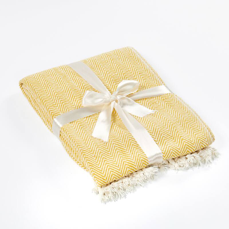 Extra Cozy Chevron Knit Throw Super Soft Knitted Blanket for Couch
